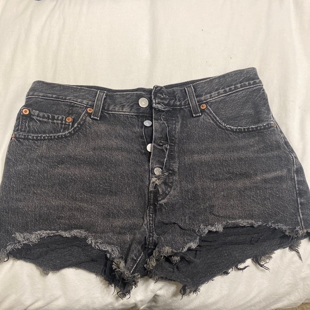 Levis 501 button fly high waisted shorts